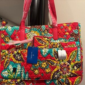Vera Bradley Red and Green Floral Tote & Wallet - NEW WITH TAGS